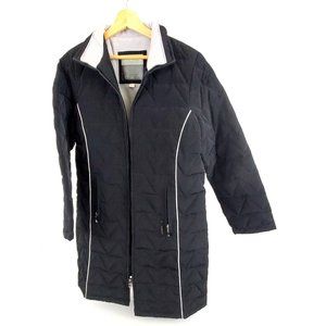 Liz Claiborne Quilted Black Jacket Womens Small Heavy Down Coat Water Resistant